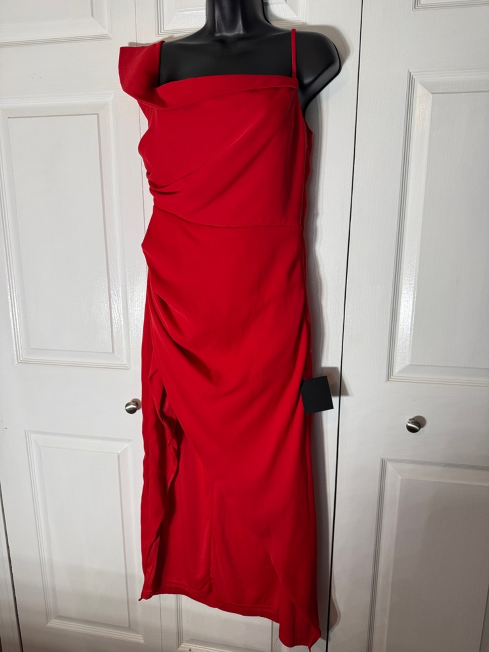 Lulus Red Asymmetric One-Shoulder Evening Dress